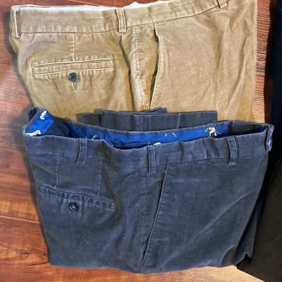 Lauren Bundle of 4 Pair Lauren Corduroy Flat Front Pants 36x30 Business Casual - Picture 5 of 12